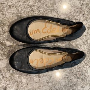Sam Edelman Black Leather Ballet Flats